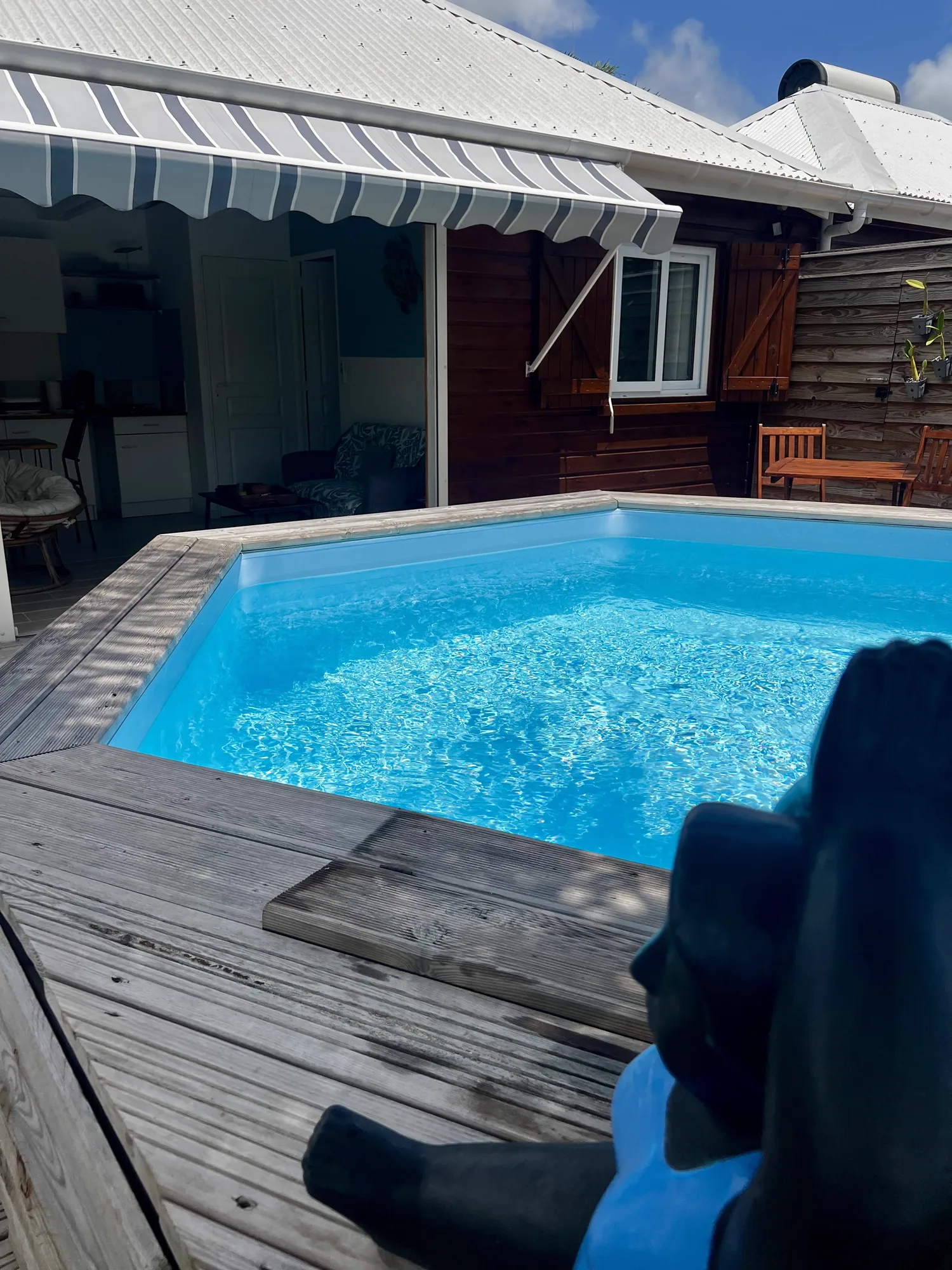 Piscine privée du bungalow Queen Palm à Saint-François, Guadeloupe